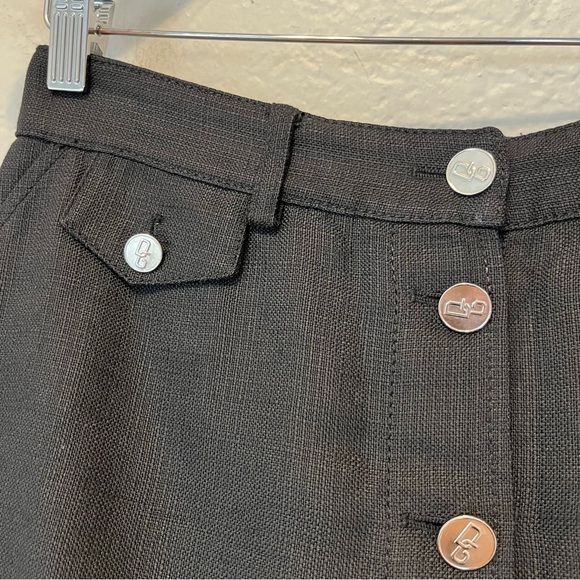 Vintage Dolce & Gabbana Skirt Button Down Gray Black 44 Medium M - Picture 4 of 13